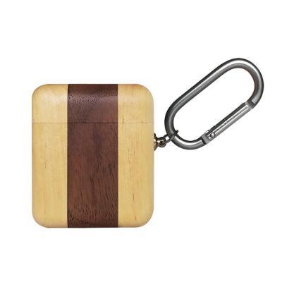 China Fashiontable Customized Wood For Airpod Cases Wooden For Airpods 1/2 With Anti-lost Hook For Airpods Accessories for sale