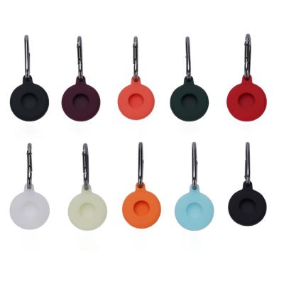 China most Anti-drop product for Airtag Mini Tracker Protective Case Silicone Case Round Shape for Airtag Key Chain Hook for sale