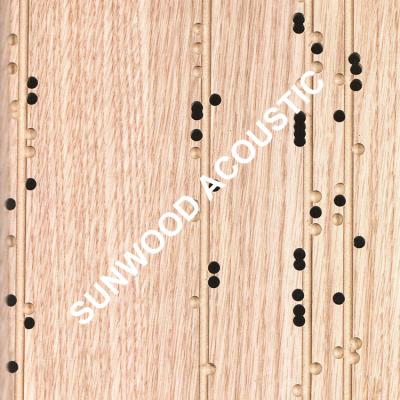 China Traditional Melamine Finish Theater MDF Fireproof Decorative Perforated Wooden Acoustic Wall Panel for sale