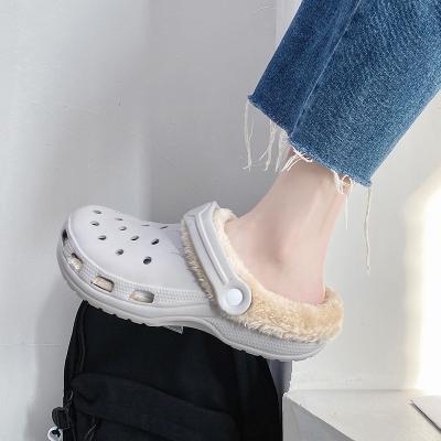 China Lightweight Custom Logo Women Nursing Warm Clog Platform EVA Classic Slip On Sandals Winter Fur Clogs for sale