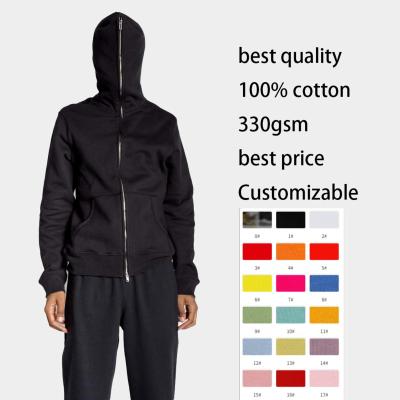 China Breathable Custom Premium Multicolor Embroidered Screen Print Rhinestones Puff Print Zipper Hoodie Jacket Unisex Full Face Zip Up Hoodies for sale