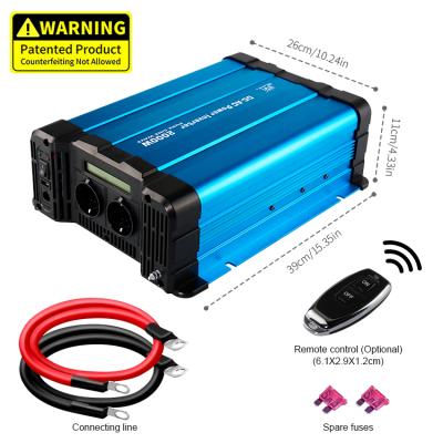 China 2000w 12v/24v/48v dc to ac 110v/120v/220v/230v pure sine wave power inverter with lcd display 325.5X281.3X112.7 cm for sale