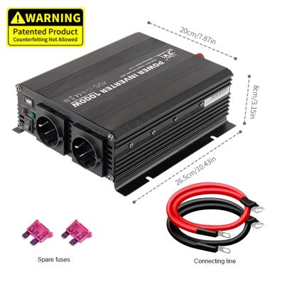 China off-grid system 1KW off grid inverter 12v/220v modified sine wave power inverter with USB QC 3.0 for sale