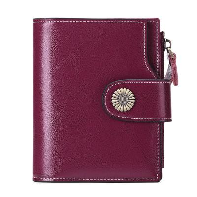 China Anti Theft RFID Ladies Coin Case Fashion Wallet Purse Crad Leather Case For Women for sale