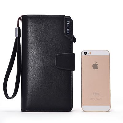 China Waterproof Hot Sales Long Multi-card Position Large Capacity Vintage Handbag Card Business Strap Single Cell Phone Bag For Men for sale