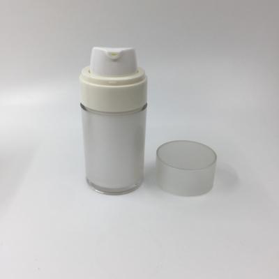 China High End New 30ml Personal Care AS Serum Double Walled Matte Clear Airless Pump Bottle With Wide Filling Neck for sale