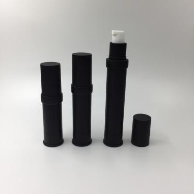 China Non Spill 15ml 20ml 30ml Multi-size Matt Black Cosmetic Airless Cream Pump Bottle Packaging for sale