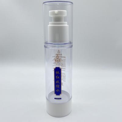 China Non Puddle Around 80ml Single Face Cream Lotion Pump Bottle/100ml White Airless Clear AS Material Vacuum Pump for sale