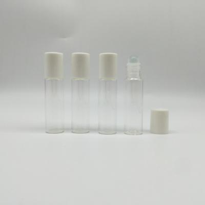 China Non Spill Round 5ml 10ml Empty Clear Essential Oil Glass Roll On Bottle For Cosmetic Perfume for sale