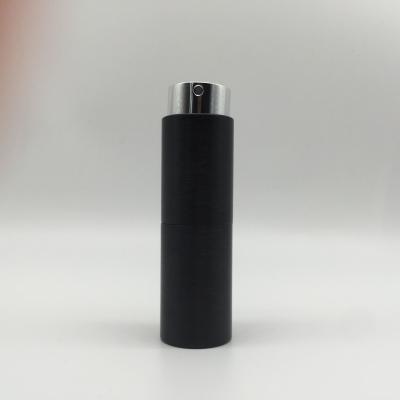 China Non Spill Fancy Empty 10ml Matt Black Bottle Perfume Spray Bottle Cylinder / Twist Fragrance Perfume Glass Bottle for sale