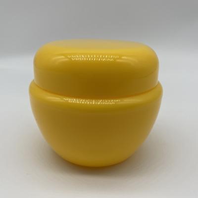 China Non Spill Injection 50g Yellow Color PP Cosmetic Eye Cream Container / Small Plastic Sample Jar Jar for sale