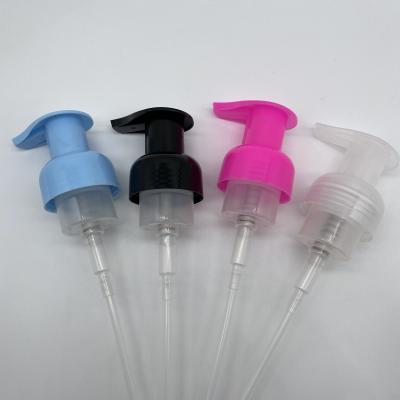 China Non Spill 43mm Plastic Colored Neck PP Foam Cosmetic Pumps For Baby Shower Gel And Shampoo for sale