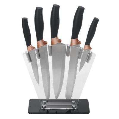 China Sustainable Five-piece Kitchen Knife Set With Plastic Handle for sale