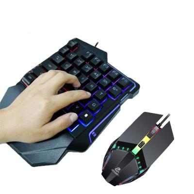 China 913 Waterproof Frontier Single Hand Keyboard Mouse Set 35 Keys Color Light Photoelectric Game Hand Stand 4d Laptop Kit Factory Custom for sale