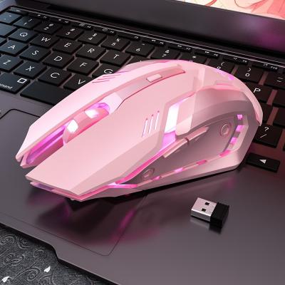 China High DPI Mechanical Gaming Mouse Girl Wireless Cute Silent Rechargeable Desktop Laptop Computer Mechanical Female Pink for sale