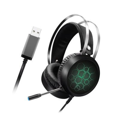 China Hot-selling earphone foreign trade e-sports x1 gaming headset colorful usb7.1 channel heavy bass listening to sound defense with wheat for sale