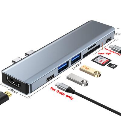 China BYL-2101 7IN1 USB C to 4K HDTV TF/SD USB3.0 USB C Multifunctional Palladium ADAPTER Integrator Foreign Trade OEM BYL-2101 for sale