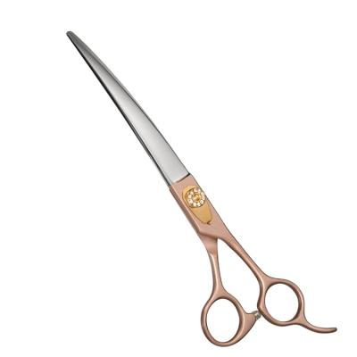 China NPK04RGC Stocked Type Pet Grooming Shears Curved Scissors Commercial Dog Shears for sale