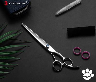 China Sustainable Large Size Design Cuts 8 Inch Shears Super Steel NPK15 440C PET Groomer Shears for sale