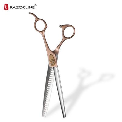 China Razorline NPK04RGRTA Pet Grooming Scissors Viable Dog Grooming Thinning Scissors Pet Rose Golden Scissors for sale