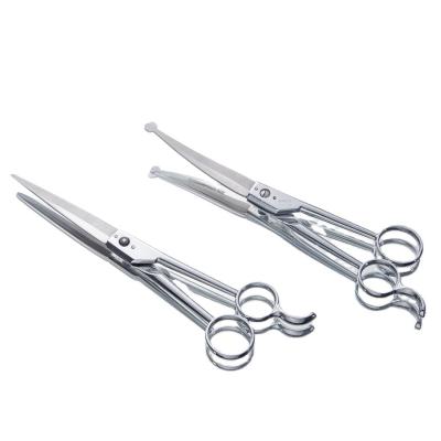 China 4CR Home Care Viable Materials Stainless Steel Pet Grooming Scissors Silver Color Competitive Price for sale