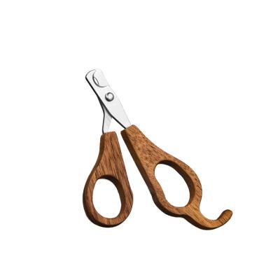 China Viable Small Dog Cat Pet Use Nail Scissors Wooden Handle Sharp Cutter for sale