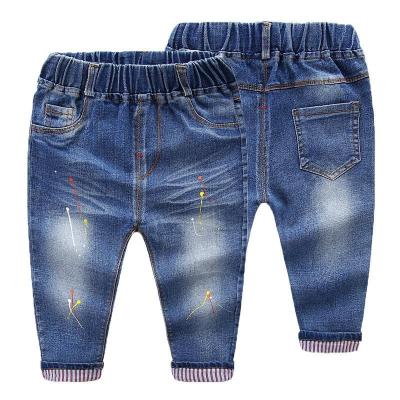 China 2018 Wholesale Breathable Malaysia Philippines Denim Ruffle Kids Children Fashion Cheap Boys Jeans Pants Suits Twill Pants Jeans for sale