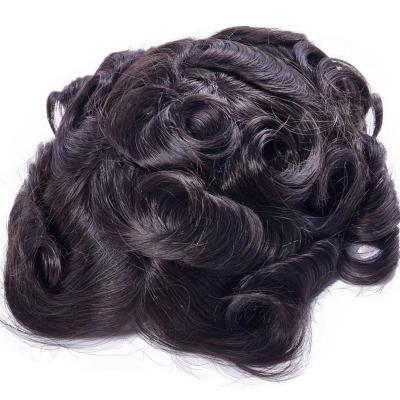 China Brazilian Straight Hair Replacement Hair Systems, 100% Swiss Bleached Knots Full Lace Hair Men Hairpiece for sale