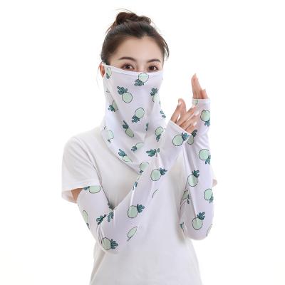 China Custom 100% Soft Ice Silk Summer Outdoor Activities Cool Fabric Earloop Unisex UV Face Scarf With Pad Neck for sale