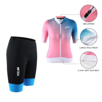 China OEM Breathable Pro Team Quick Dry Cycling Jersey Custom Made Set Women's Bike Cycling Jersey Set Cycling for sale