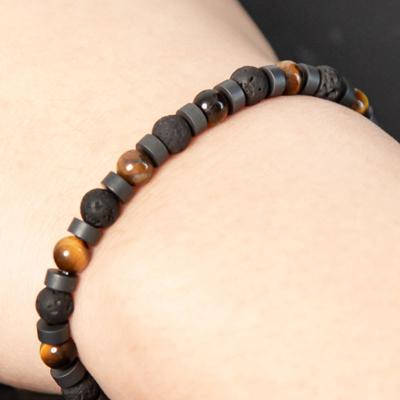 China 2021 New Arrival Design 5mm Tiger Eye Lava Stone Beads Natural Stone Bracelet FASHIONABLE Hematite Bead Bracelet for sale