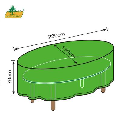 China Excellent Dustproof Manufacturer For Outdoor Furniture Oval Table Set Cover Polyester Or PE Woven for sale