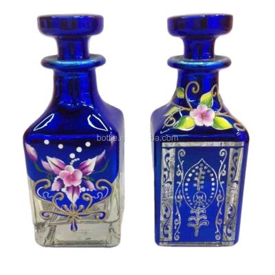 China Fashion Crystal Design Decanter Glass Wine Bottle Perfume PUMP Sprayer Cosmetic Customized Logo Vintage Square UV 150ml Tester for sale