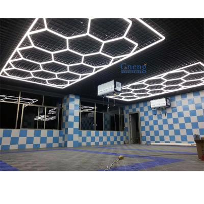 China ZT1028 High Efficient Car Shop Hexagon Garage Lighting Super Bright Honeycomb Ceiling Light Detailing Lights for sale