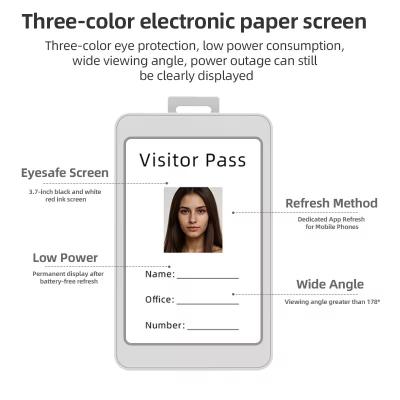 China Office Electronic Employee Digital Work Badge Employee ID Card Holder and Badge for sale