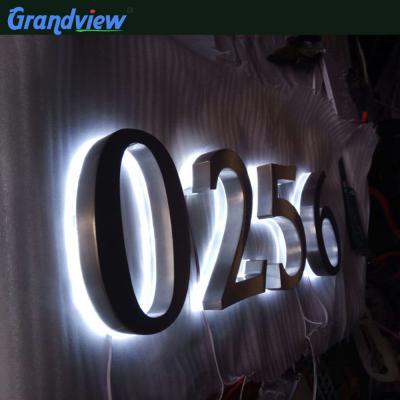 China Outdoor And Indoor Popular Use Numbers Metal Letter Backlit Light Led Backlight Sign for sale