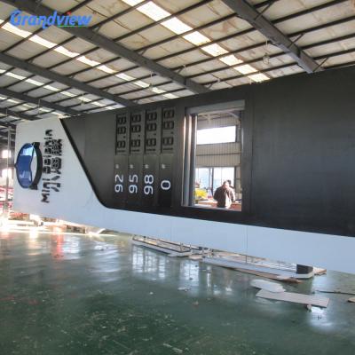 China Gas Station Led Signs Large Outdoor Boards Equipment For Company Famous Road Brand Direct Led Pylon Light Sign for sale