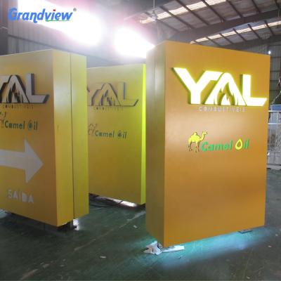 China Outdoor Standing Aluminum Alloy Pylon Sign Metal Advertising Pylon Totem for sale