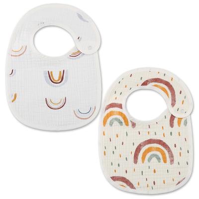 China BPA Free Cute Eco-friendly Soft Thin Rainbow Baby Bibs Cotton Cartoon Baby Bibs Hot Selling Waterproof Set BPA Free for sale