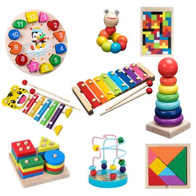 China Toy Educational Toys Baby Building educational kids wooden blocks building block Toy Baby Early Education Aids for play for sale