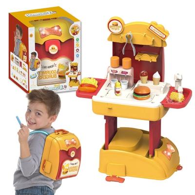 China Funny Happy Buffet Sets Toys With 2 Light Music Storage Function In 1 Backpack Kitchen Toys Pretend Play for sale