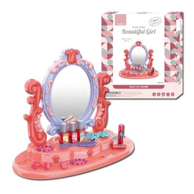 China Funny Happy Cabinet Sets Toys Fashion for Kids Girls with Mirror Noise and Light Makeup Dresser Dresser Table Toy for sale