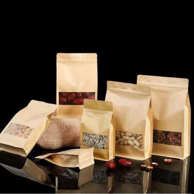 China New Product Recyclable Eight Sided Self Seal Food Grade Eco Friendly Food Grade Window Kraft Compostable Coffee Bag for sale