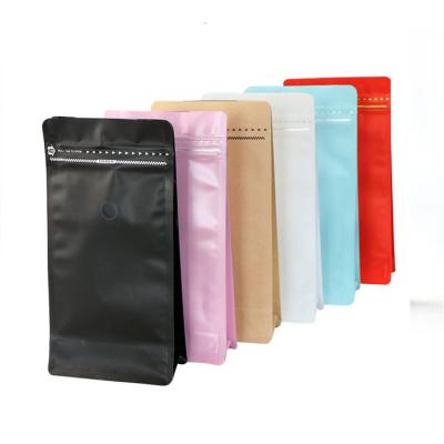 China Factory Eight Sided Seal Seal Moisture Proof Foil Recyclable Waterproof Convenient Engraving Printing Storage Bpa Free Coffee Bags With Valve for sale