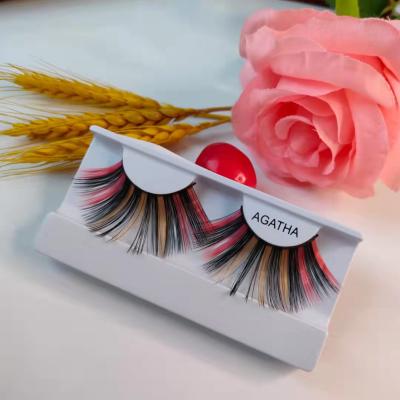 China 25mm Sensitive Color Mink EyelashCrazy Design Party Style False Eye Lashes Colorful Handmade Eyelashes for sale