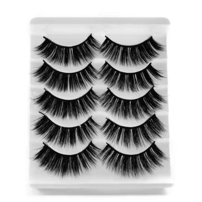 China 25-30 3d Strip 20mm False Mink Eyelashes Hot Selling High Quality Clear Russian Strips False Mink Eyelashes Eyelash Extension for sale