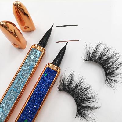 China Best Waterproof Selling 2021 New Design 5D Mink Eyelashes Waterproof Long Lasting Self Adhesive Eyeliner Glue Magic Pen for sale