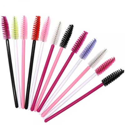 China Factory Promotion 50 Pcs/bag Popular Detergent Lash Cleansing Brush Salon Lash Sweep Wholesale Disposable Mascara Wand Eyelash Brush for sale