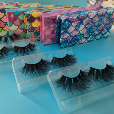 China Dramatic 25mm mink eyelash wholesale delicate seller customized fluffy mink 5d eyelashes packaging boxes for sale