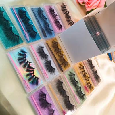 China 25-30 Periods Wholesale Handmade Soft Silk Mink Eyelashes False Fluffy Individual Mink Eyelash With Private Custom Packing for sale